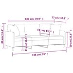 vidaXL Canapé 3 places avec oreillers gris foncé 180 cm tissu