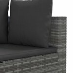 vidaXL Salon de jardin 6 Pièces avec coussins gris résine tressée