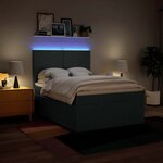 vidaXL Sommier à lattes de lit avec matelas Bleu 140x190 cm Tissu