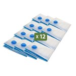 Pack and Move - Lot 12 Housses Rangement Sous Vide - Taille S 50 x 70 cm - Sac de Compression - Vêtements Pull Hiver - Petit Format - Fermeture Zip