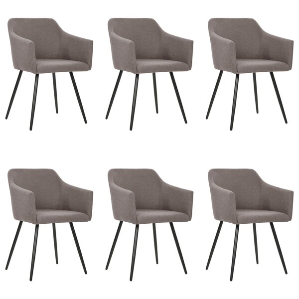 vidaXL Chaises à manger lot de 6 taupe tissu