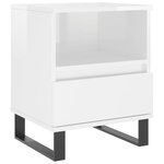 vidaXL Tables de chevet 2 Pièces blanc brillant 40x35x50 cm
