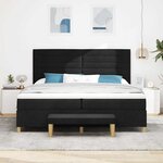 vidaXL Lit à ressorts avec matelas Noir 200 x 200 cm tissu