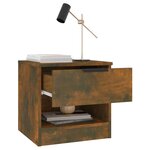 vidaXL Tables de chevet 2 Pièces Chêne fumé Bois d'ingénierie