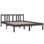 vidaXL Cadre de lit sans matelas gris bois massif 140x190 cm
