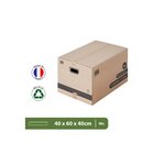 Pack and Move - Lot 40 cartons déménagement L larges - 40 x 60 x 40 cm - Poignées renforcées - 2 adhésifs offerts