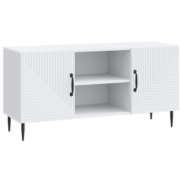 vidaXL Meuble TV Blanc 102 x 34 5 x 50 cm Bois d'ingénierie