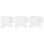 vidaXL Buffets 3 Pièces Blanc Bois d'ingénierie