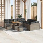 vidaXL Ensemble de canapé de jardin 13 Pièces Gris 80 x 80 x 71 cm