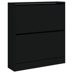 vidaXL Armoire à chaussures noir 80x21x87 5 cm bois d'ingénierie