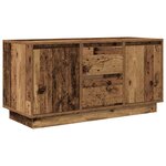 vidaXL Meuble TV avec éclairage LED vieux bois 100x41x50 cm