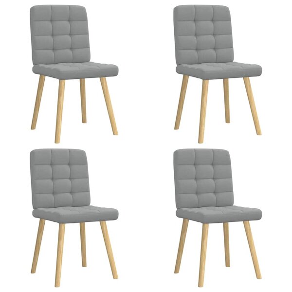 vidaXL Chaises à manger lot de 4 gris clair tissu