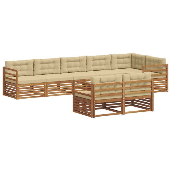 vidaXL Ensemble de canapés d'extérieur 8 pc Naturel et Beige
