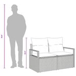 vidaXL Canapé de jardin avec coussin 120 x 62 x 69 cm polyrotin