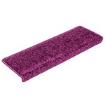 vidaXL Tapis d'escalier 10 pièces 65 x 21 x 4 cm Violet Bord rectangulaire