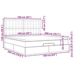 VidaXL Cadre de lit ottoman avec matelas gris 160x200 cm similicuir
