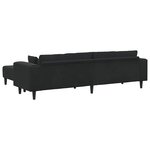 vidaXL Canapé en velours avec coussin 3 Pièces Noir 208 cm Velours