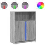 vidaXL Buffet avec LED sonoma gris 77x34x100 cm bois d'ingénierie