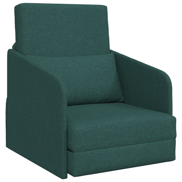vidaXL Canapé-lit de sol 2-en-1 Vert foncé 65x80x83 cm Tissu