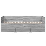vidaXL Lit de jour avec tiroirs sans matelas sonoma gris 75x190 cm
