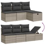vidaXL Salon de jardin 8 Pièces avec coussins gris clair résine tressée