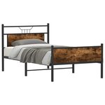 vidaXL Cadre de lit sans matelas chêne fumé 100x200 cm bois ingénierie