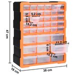 vidaXL Organisateur multi-tiroirs avec 39 tiroirs 38x16x47 cm