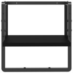 vidaXL Étagère murale avec barre noir 30x25x30 cm