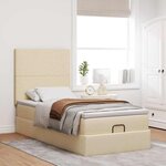 vidaXL Lit ottoman avec matelas crème 90x200 cm tissu