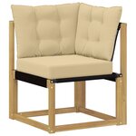 vidaXL Ensemble de canapés d'extérieur 7 pc Blanc et Beige