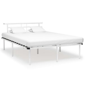 vidaXL Cadre de lit sans matelas blanc métal 160x200 cm