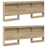 vidaXL Tête de lit de rangement Chêne Sonoma 200 cm Bois d'ingénierie