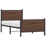 vidaXL Cadre de lit en métal sans matelas chêne marron 90x190 cm