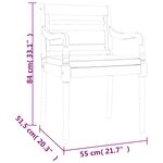 vidaXL Ensemble à manger de jardin coussins 7Pièces Bois de teck solide