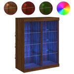 vidaXL Buffet avec lumières LED chêne marron 81x37x100 cm