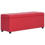vidaXL Banc avec compartiment de rangement 116 cm Rouge Similicuir