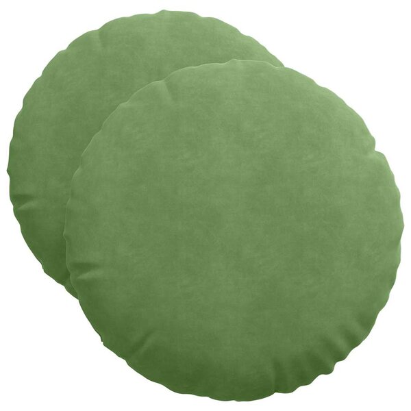 vidaXL Coussins de siège 2 pc Velours Vert clair Ø50 x 19 cm