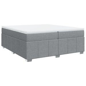 vidaXL Sommier à lattes de lit avec matelas Gris clair 200x200cm Tissu