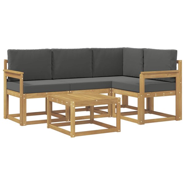 vidaXL Ensemble de canapés d'extérieur 5 pc Blanc et anthracite