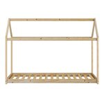 Lit Zoey cabane naturel + matelas