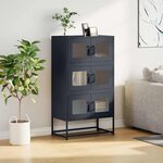 vidaXL Buffet haut anthracite 68x39x123 cm acier