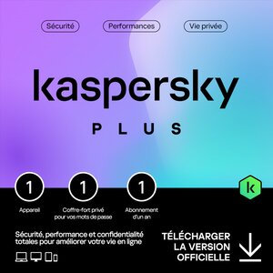 Kaspersky Plus - 1 appareil - Abonnement 1 an