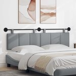 vidaXL Tête de lit suspendue Avec lumière LED Gris clair Tissu