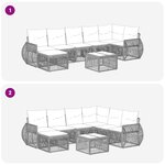 vidaXL Ensemble de canapé de jardin 8 Pièces Gris et Gris foncé polyrotin