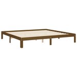 vidaXL Cadre de lit avec tête de lit marron miel 200x200cm bois massif