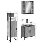 vidaXL Ensemble d'armoires de salle de bain 3 Pièces sonoma gris