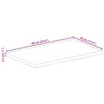 vidaXL Dessus de table 60x30x2 5 cm rectangulaire bois massif manguier