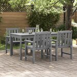 Chaises de jardin vidaXL 4 Pièces Gris clair 65.5x55.5x88 cm HDPE