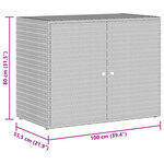 vidaXL Armoire de rangement jardin Gris 100x55 5x80 cm Résine tressée