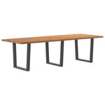 vidaXL Table à manger avec bord naturel 280x100x74cm bois massif chêne